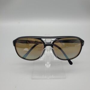 Nikon NK4767-1 Vintage Aviator Sunglasses Black Amber Lens Japan 57-16-135
